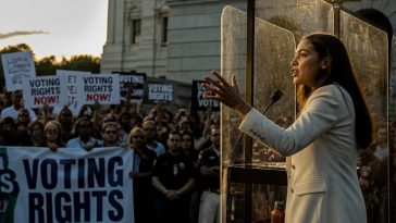 Representative Alexandria Ocasio‑Cortez Hides Behind Bulletproof Prop