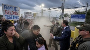 Sherrill Denied Entry as ICE Detention Protest Turns Chaotic