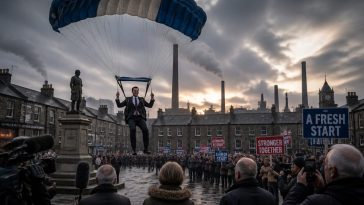 Mayor Andy Burnham Parachutes Into Makerfield Vowing to Reverse Thatcher