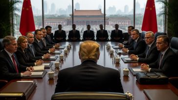 President Trump Brings Musk, Cook and Fink to Pressure Xi in Beijing