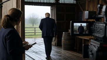 Trump Walks Out of Meet the Press Barn, Calls Networks Crooked