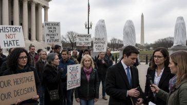 Leftist Groups Sue to Stop Trump’s Garden of American Heroes