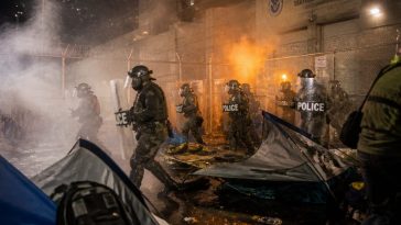 Newark Anti‑ICE Camp Cleared After Arrests, Pepper Balls and Wind