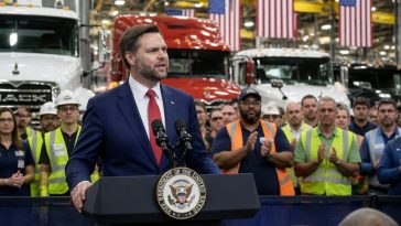 President Donald Trump Visits Mack Trucks to Tout American Jobs
