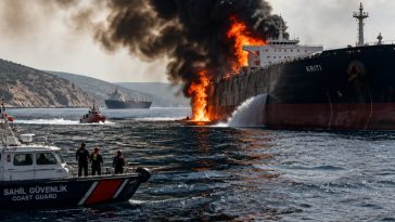 Iran’s Missile Strike on Two Tankers Kills Sailor, Risks Global Oil