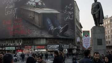 Tehran Erects Coffin Billboard Threatening President Trump