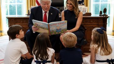 Trump Steals the Spotlight in Oval Office Storytime With Usha Vance