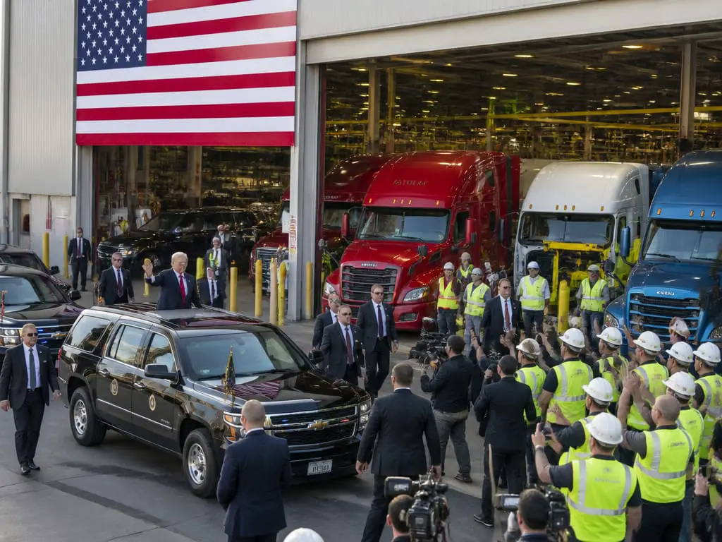 President Trump Visits Denton Peterbilt Plant to Tout Tariffs and Jobs