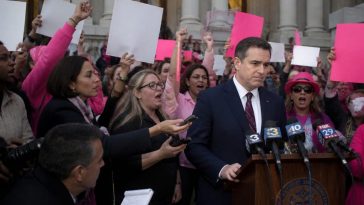 Pink-Clad Protesters Drown Out DA After Lindsay Clancy Mistrial