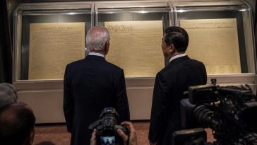 President Donald Trump Shows President Xi Founding Documents