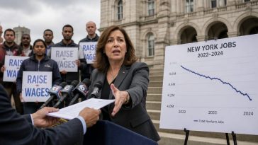 Hochul Scrambles as New York Freezes Minimum Wage After Job Slump