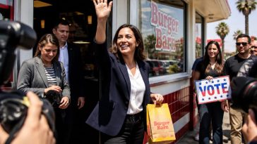 AOC Grabs In‑N‑Out Bag in CA‑22 Stop After Calling Chain Overrated