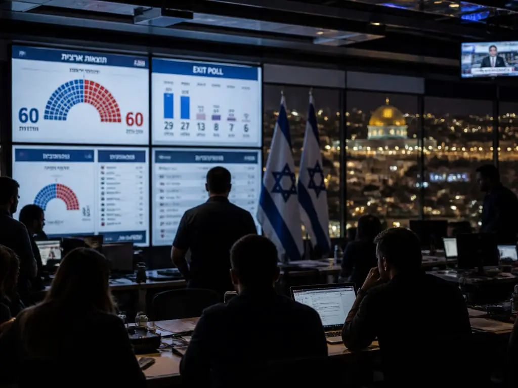 Netanyahu and former military chief Eisenkot Deadlocked in Exit Polls