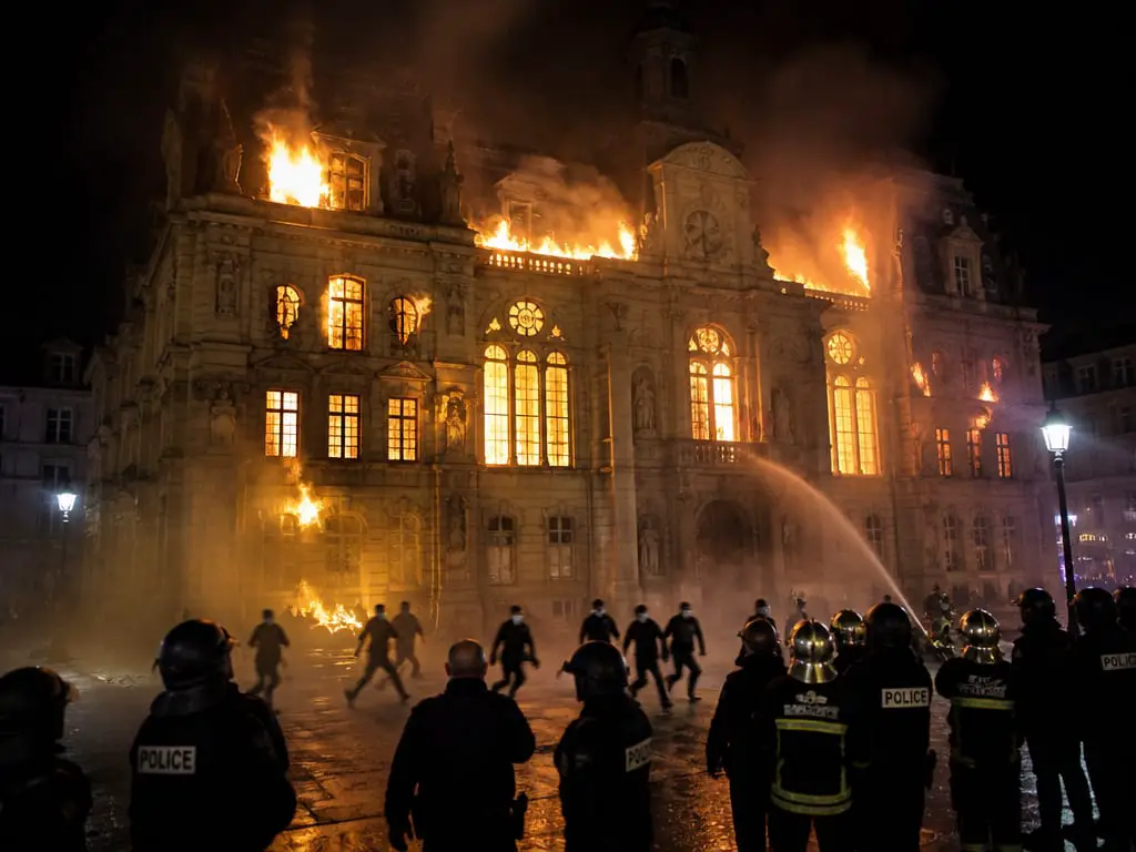 France at Breaking Point: Historic Town Hall Burned in Riots